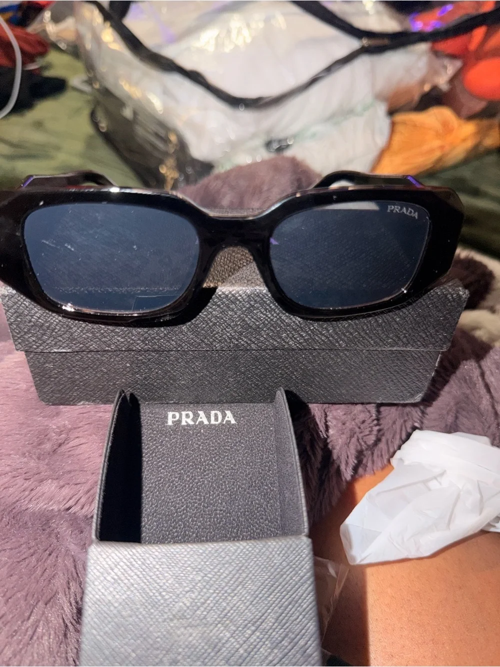 Black Rectangular Sunglasses for Women